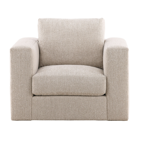Leone Swivel Chair, Topper Oatmeal Performance Fabric