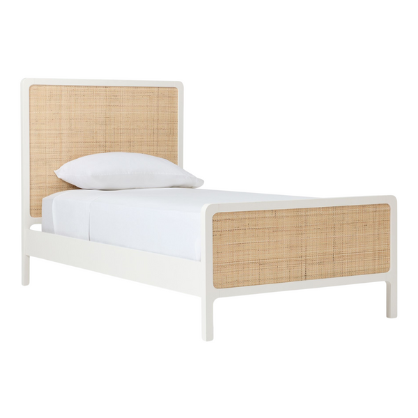 Ida Twin Bed, White/Natural