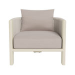 Palm Beach Lounge Chair, Aluminum Bone/Panama Marble/Rope Shell, 31.5"W