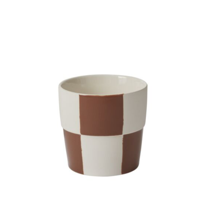 Checkerboard Pot, Brown
