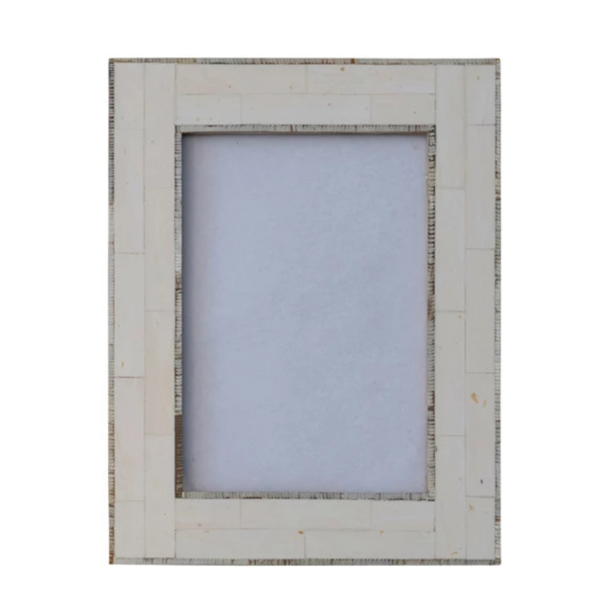 Resin Photo Frame w/ Horn Inlay, Ivory