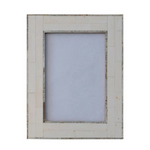 Resin Photo Frame w/ Horn Inlay, Ivory