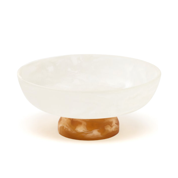 Benno Fruit Bowl - White/Amber Swirled, 13"Dia