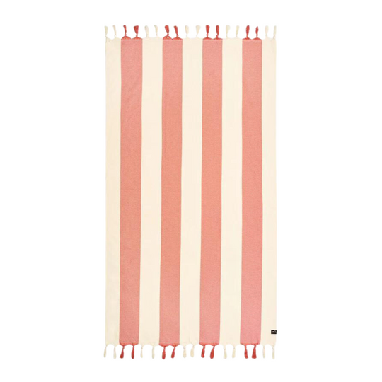 Capri Turkish Towel Pink & White Stripe