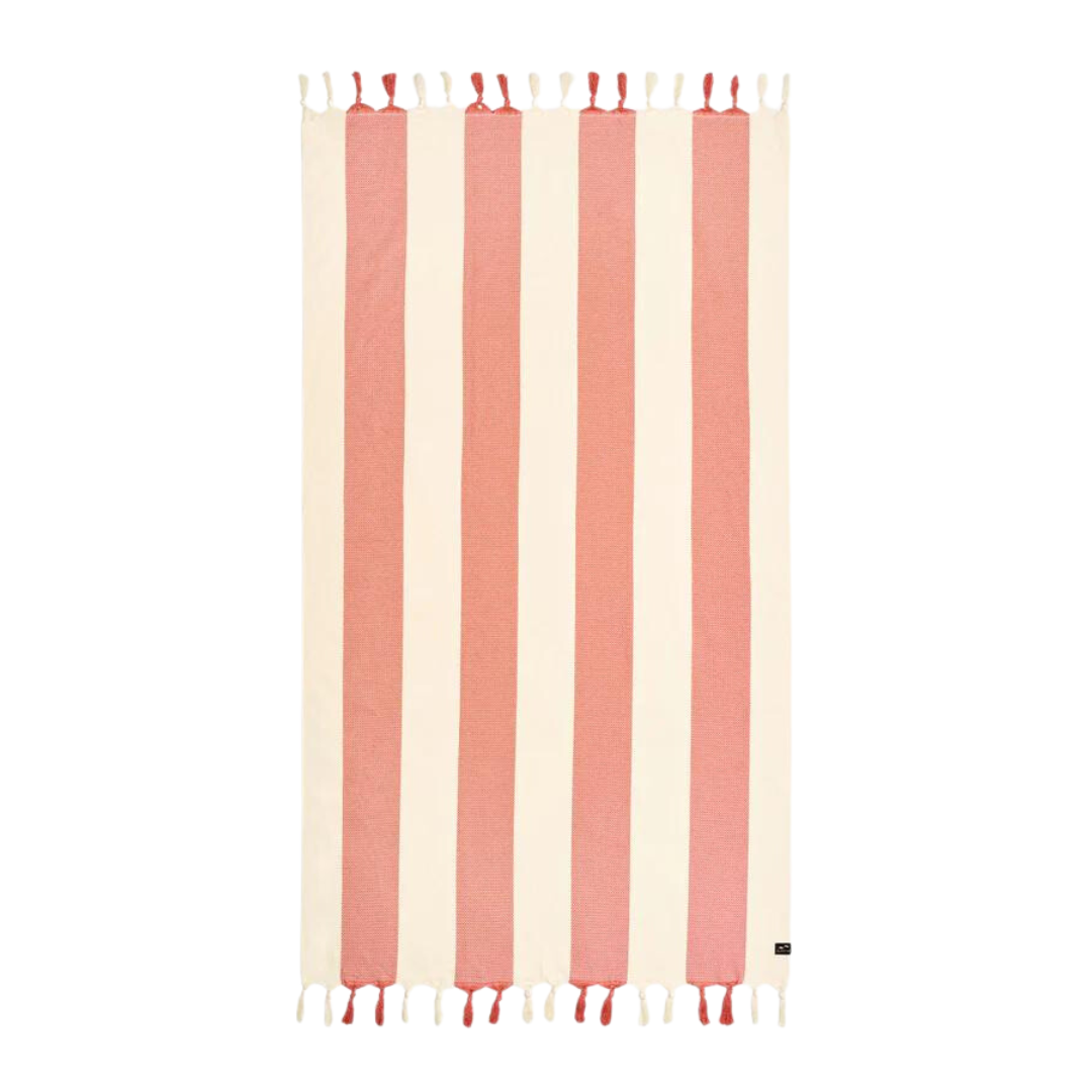 Capri Turkish Towel Pink & White Stripe