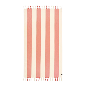 Capri Turkish Towel Pink & White Stripe