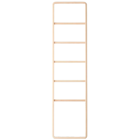 Hinoki Wood Ladder, 70.8"H x 18"W x 1.5"D