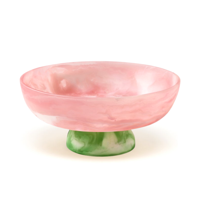 Benno Fruit Bowl - Pink/Green Swirled, 13" Dia
