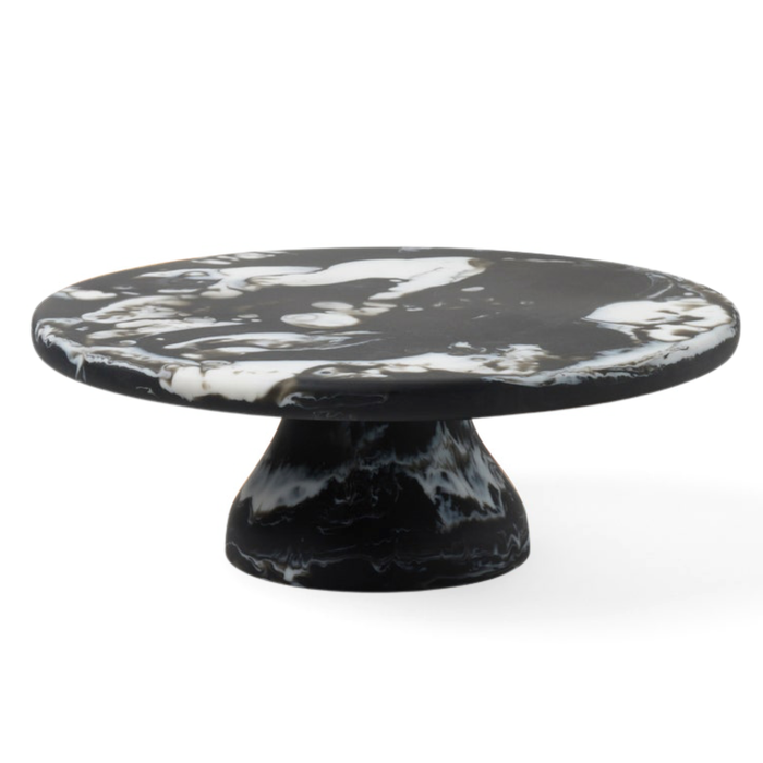 Hugo Cake Stand - Black Swirled, 12"Dia