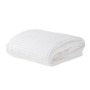 Waffle Organic Cotton Bedspread, White