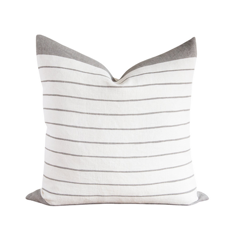 Block Stripe Pillow - Grey, 22" X 22"