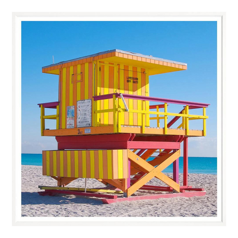 Miami Beach Lifeguard Towers 8, 23" x 23"