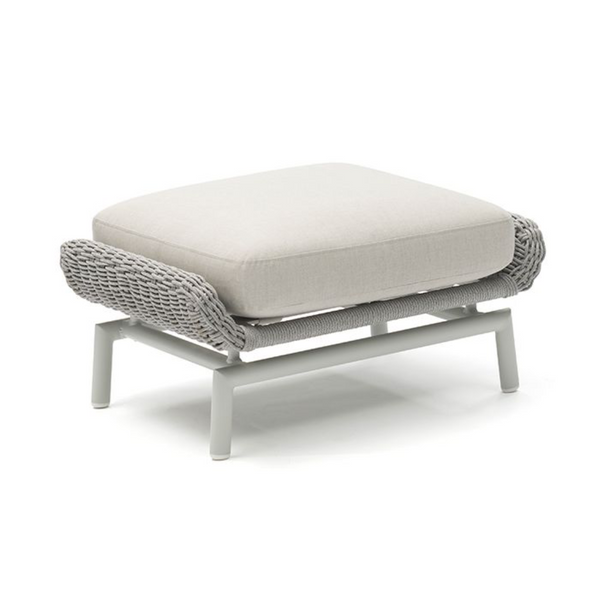Scoop Occasional Chair with Optional Ottoman, Light Grey Aluminum
