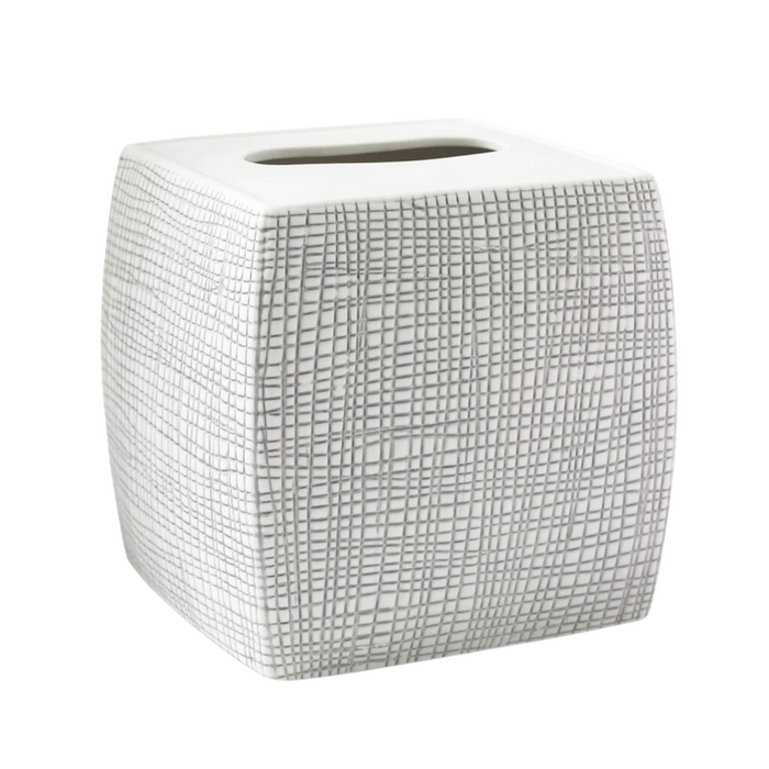 Raffia Tissue Holder, Porcelain / Unique