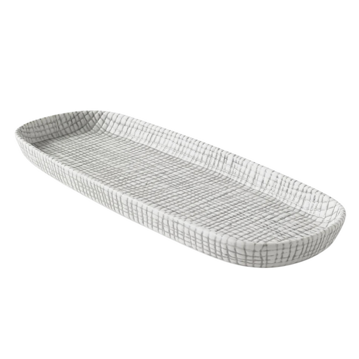 Raffia Tray, Porcelain / Unique