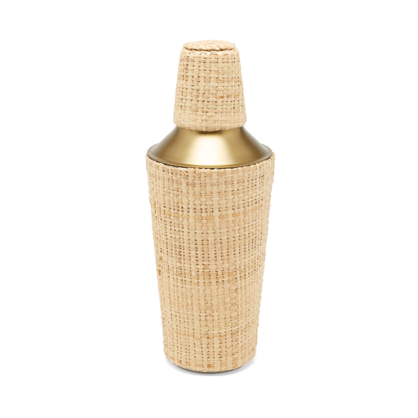 Barth Cocktail Shaker, Rattan/Gold