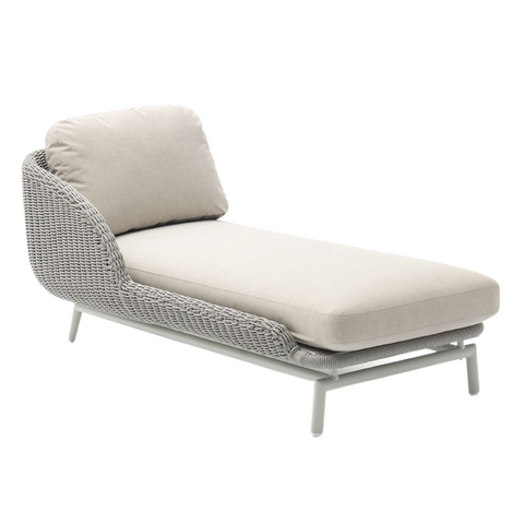 Scoop Right Hand Chaise, Light Grey Aluminum