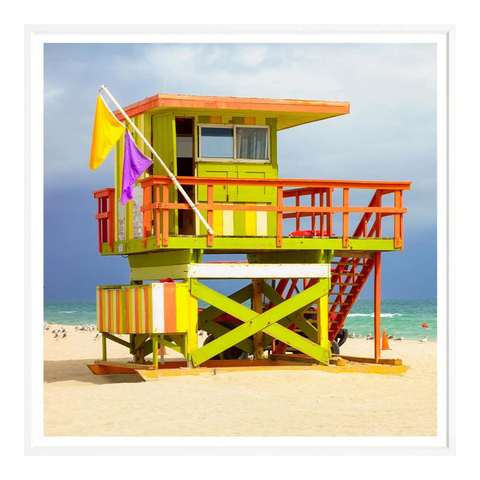 Miami Beach Lifeguard Towers 2, 23" x 23"