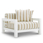 Antibes Outdoor Chair, Matte White/Florent Beige