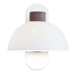 Fun Guy Sconce, Walnut, White