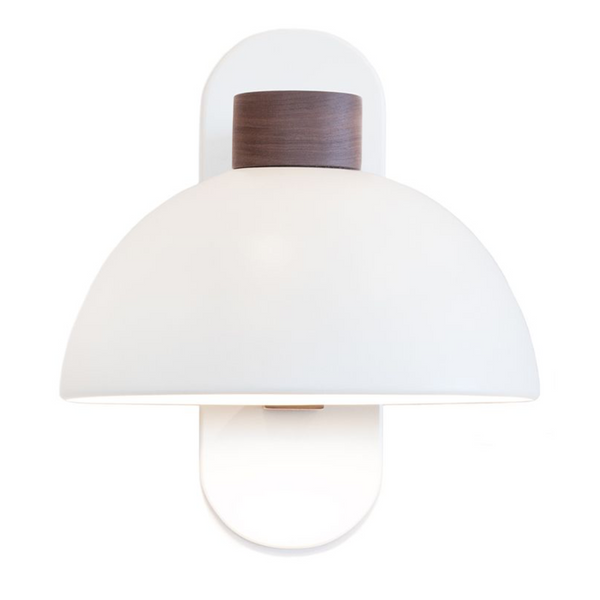 Fun Guy Sconce, Walnut, White