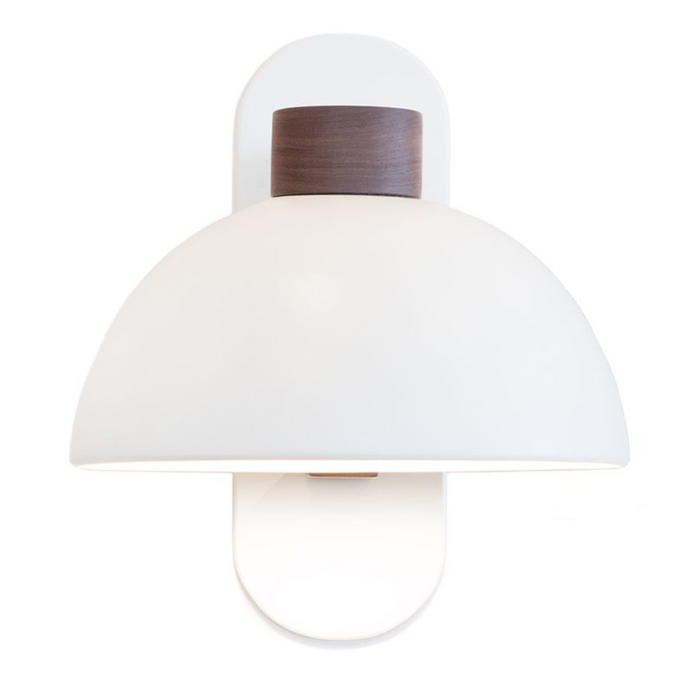 Fun Guy Sconce, Walnut, White