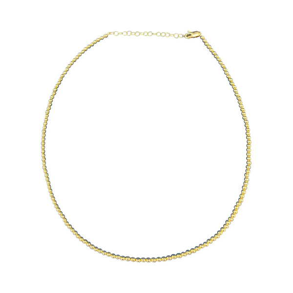 3MM Signature Beaded Necklace, Gold and Silver