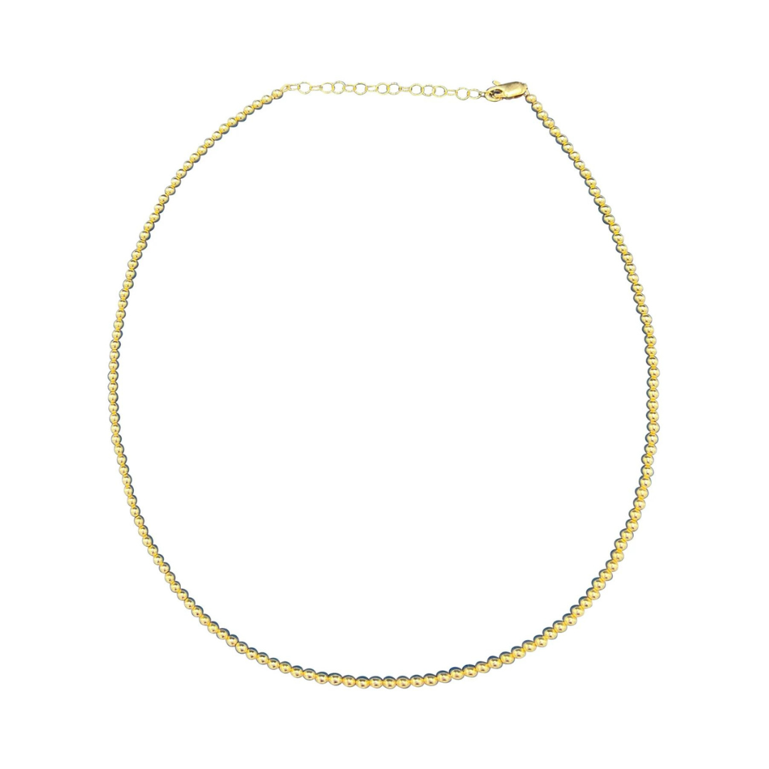 3MM Signature Beaded Necklace, Gold and Silver