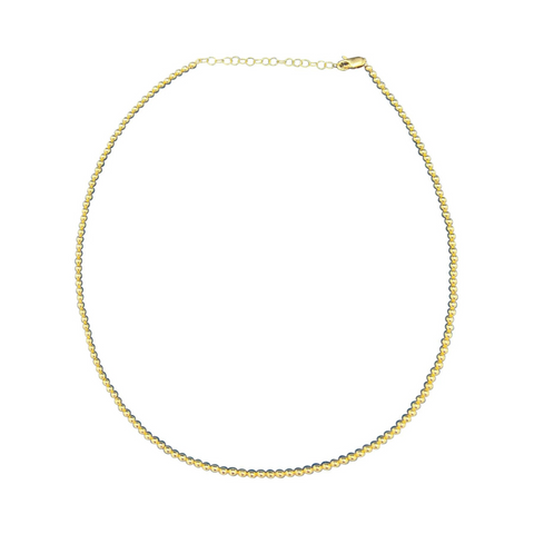 3MM Signature Beaded Necklace, Gold and Silver