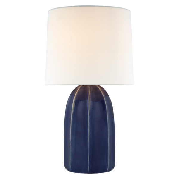 Melanie Table Lamp, Frosted Medium Blue