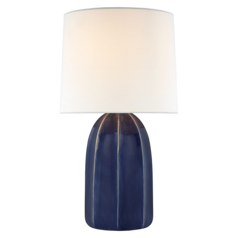 Melanie Table Lamp, Frosted Medium Blue