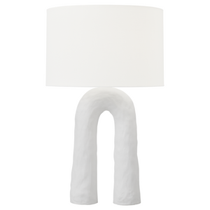 Aura Medium Table Lamp, Matte White Ceramic