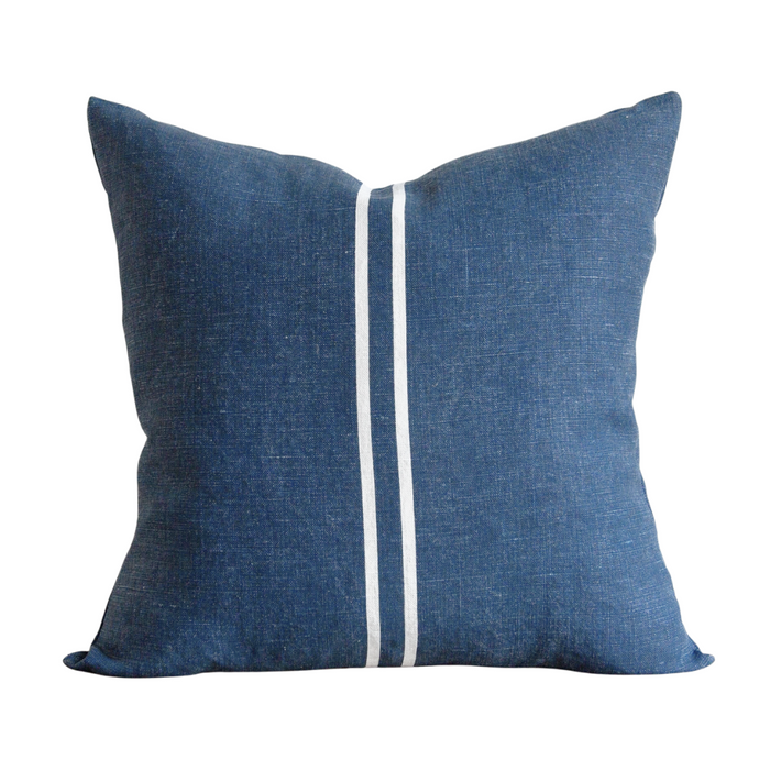 Two Stripe Dark - Denim Blue, 22" x 22"