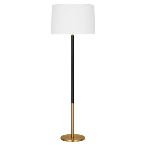 Monroe Large Floor Lamp, Black Burnished Brass