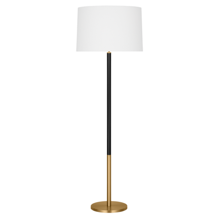 Monroe Large Floor Lamp, Black Burnished Brass
