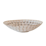 Decorative Resin & Capiz Bowl, White & Natural