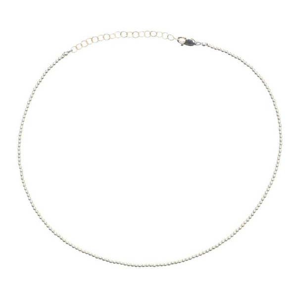 2MM Signature Beaded Necklace, Gold and Silver