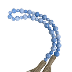 Rustic Light Blue Wooden Beads, 32"