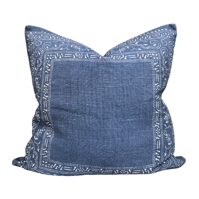 Dark Georgia Pillow - Denim Blue, 22" x 22"