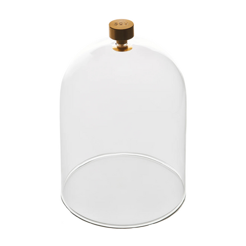 Glass Cloche with Brass Handle