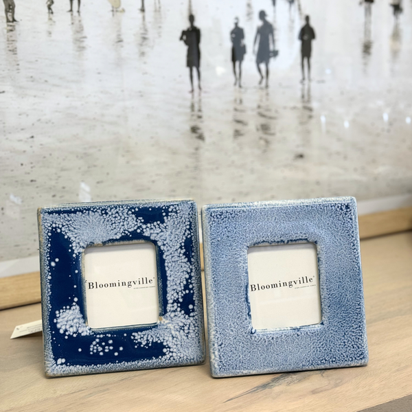 Blue Glazed Photo Frame