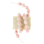 Red and White Striped Holiday Ball Wood Bead Garland, 72"