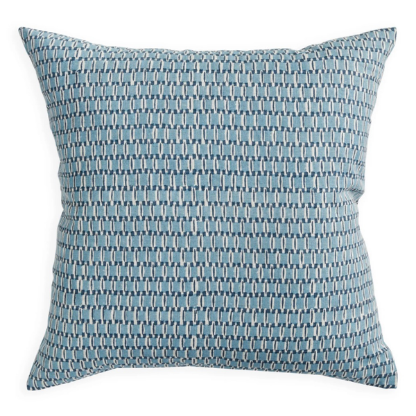 Rumi Azure Linen Cushion, 22" x 22"