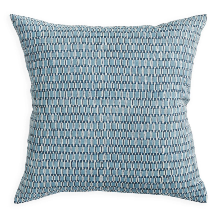 Rumi Azure Linen Cushion, 22" x 22"