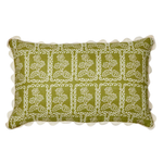 Martine Olive Lumbar Pillow, 16" x 24"