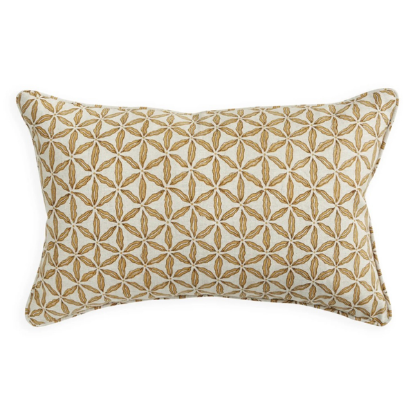 Osaka Saffron Linen Cushion, 14" x 22"