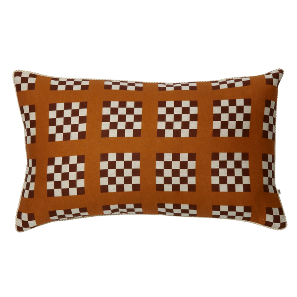 Lattice Tan Lumbar Pillow, 18" x 30"