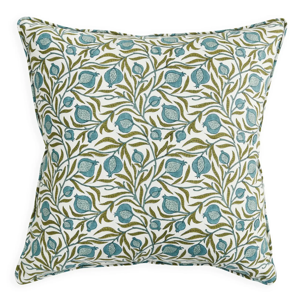 Medusa Lagoon Linen Cushion, 22" x 22"