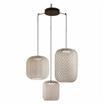 Nans 3-Set Outdoor Pendant Light, Beige Shade