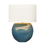 Pente Table Lamp - Deep Ocean Crackle, 27"H